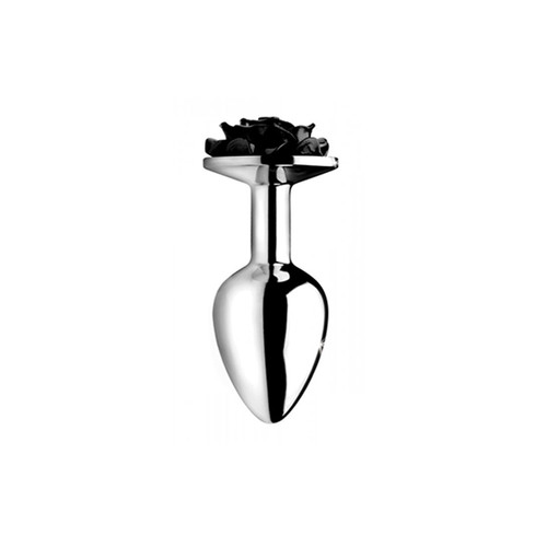 Buy the Booty Sparks Black Rose Polished Aluminum Anal Plug Small - XR Brands