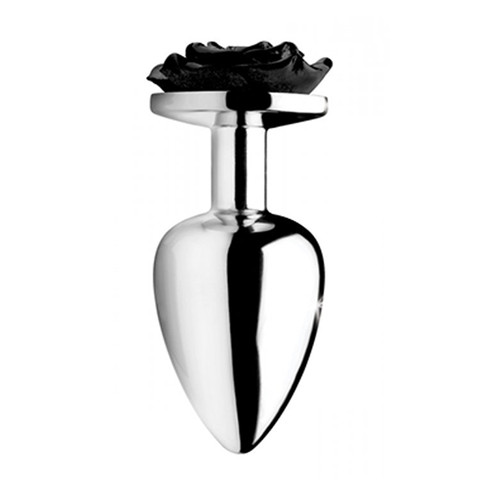 Buy the Booty Sparks Black Rose Polished Aluminum Anal Plug Large - XR Brands