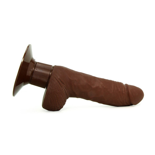 Buy the Shower Stud Super Stud Realistic Multispeed Vibrator with Suction Cup Chocolate Brown Flesh - Cal Exotics