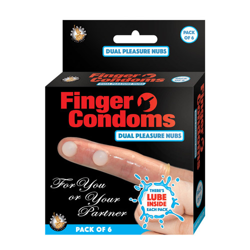 Buy the Finger Condoms with Dual Pleasure Bumps & Lube 6-pack - Nasswalk Nasstoys