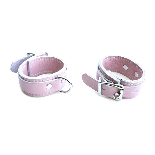 Buy the Stupid Cute Adjustable Pink Leather Lockable Wrist Cuffs - StockRoom 