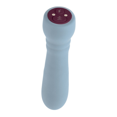 Buy the Booster Bullet 20-function Rechargeable Silicone Vibrator with Turbo Boost Light Blue Burgundy - VVole FemmeFunn Femme Funn Nalone