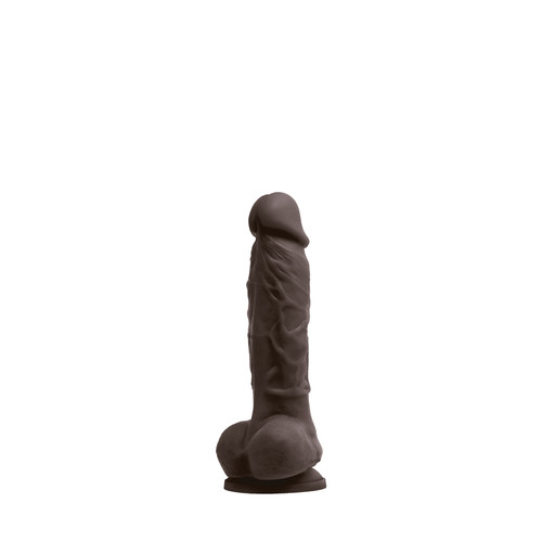 Buy the Colours Pleasures 5 inch Realistic Silicone Dildo with Suction Cup in Dark Brown Chocolate - NS Novelties