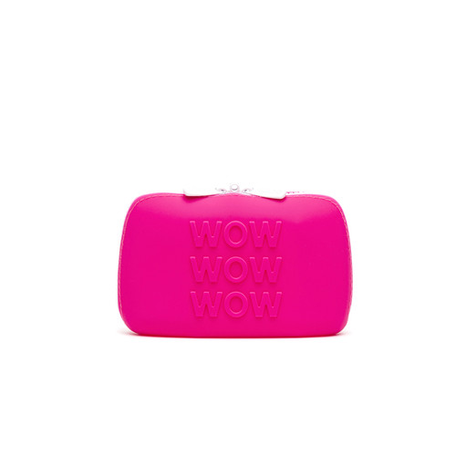 Buy the Happy Rabbit WOW Small Silicone Lockable Storage Case with Zipper in Pink - LoveHoney