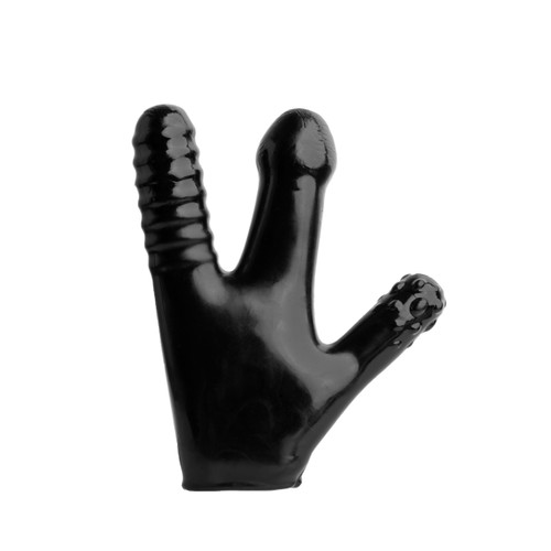 Buy The Claw Penetrator Pegging Textured Unisex Dildo Glove in Black - OXBALLS 