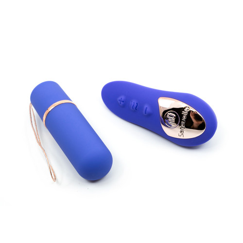 Buy the Wireless Bullet Plus 15-Function Rechargeable Remote Control Silicone Vibrator in Ultra Violet Purple and Rose Gold - NU Sensuelle