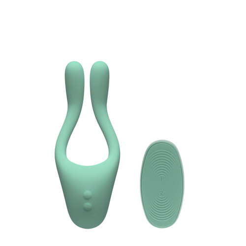 Buy the Tryst V2 Remote Control Bendable Multi Erogenous Zone Silicone Triple Motor 10-function Rechargeable Massager in Mint - Doc Johnson