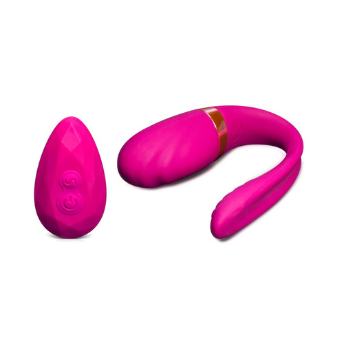 Buy the Lush Ava Remote Control 7-function Rechargeable UltraSilk Silicone Dual Stimulating Couples or Solo Vibrator in Velvet Pink - Blush Novelties