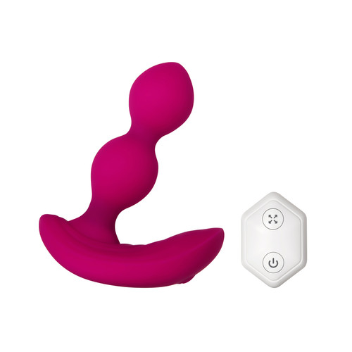 Buy the Bubble Butt Inflatable 7-function Remote Control Rechargeable Vibrating Silicone Anal Balls in Pink Butt Plug anal backdoor vaginally G-Spot play anally P-Spot - Evolved Novelties Zero Tolerance