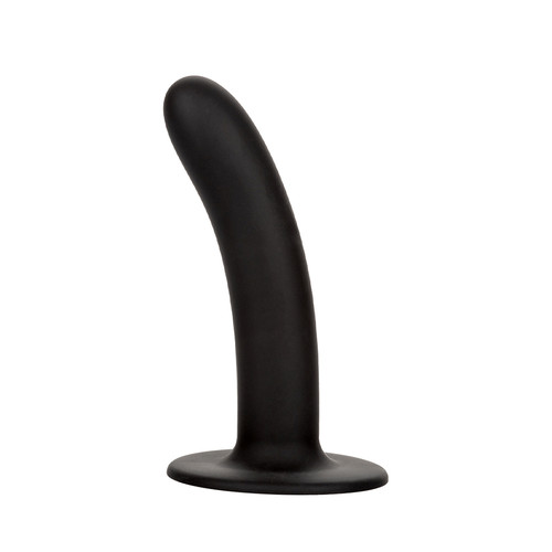 Buy the Boundless Black 6 inch Smooth Silicone Dildo with Suction Cup Strap-On Harness curved - CalExotics Cal Exotics California Exotic Novelties