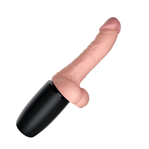 Buy the King Cock Plus 6.5 inch 15-function Warming Rechargeable Realistic Thrusting & Vibrating Cock Dildo with Balls - Pipedream Products