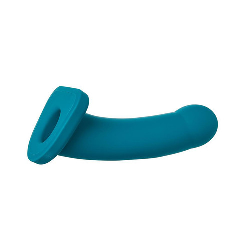 Buy the Nexus Collection Lennox 8 inch Hollow Sheath g-spot p-spot Curved Vibrating Silicone Strap-On Harness Dildo in Emerald Green - Sportsheets Inc