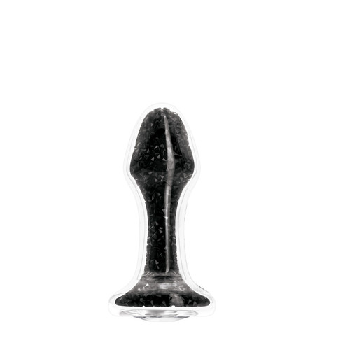Buy the Glam Premium Clear Glass Anal Plug with Black Swarovski Crystals & Clear Jewel buttplug - NS Novelties