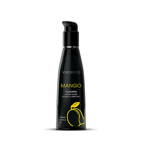 Buy the Aqua Mango Fruit Flavored Water-based Intimate Lubricant in 4 oz - Wicked Sensual Care Collection