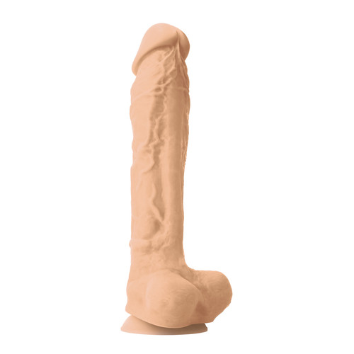 Buy the Colours Pleasures 10 inch Realistic Silicone Dildo with Suction Cup in Vanilla Flesh - NS Novelties