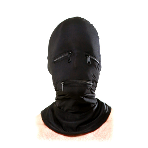 Buy the Fetish Fantasy Series Zipper Face Hood in Black Gimp Mask - Pipedream Toys