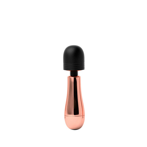 Buy the Lush Chloe 10-function Rechargeable Mini Wand Vibrator in Rose Gold & Black Silicone - Blush Novelties
