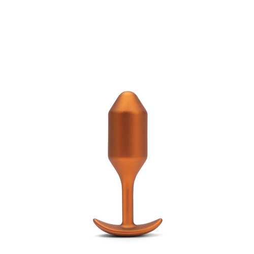 Buy the Snug Plug 2 Limited Edition Weighted Silicone Butt Plug in Sparkly Metallic Sunburst Orange - b-Vibe