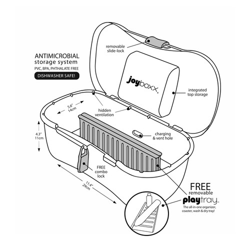 Buy the Joyboxx + Playtray Locking Antimicrobial Intimate Toy Storage ...
