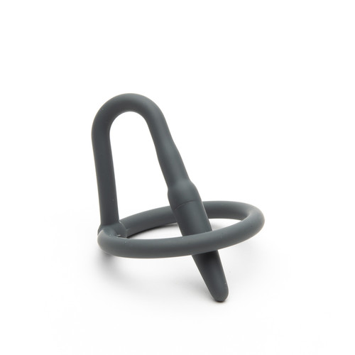 Buy the Cock Plug Silicone Glans Ring with Flexible Penis Plug in Steel Grey - Sport Fucker