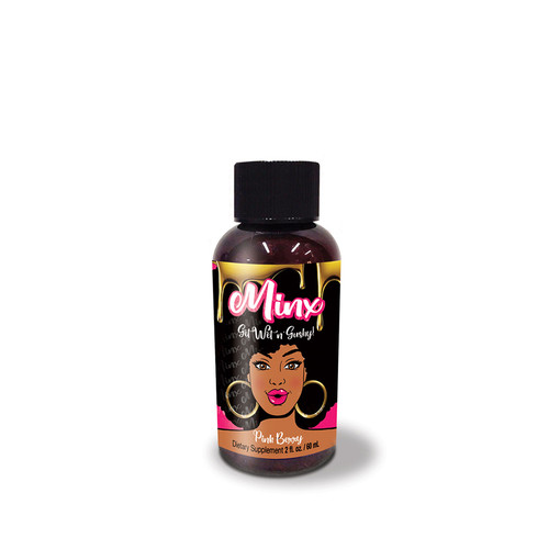 Buy the Minx Pink Berry Flavored Female Intimate Enhancer Supplement in a 2 oz Shot bottle Sexual - SOS Distribution