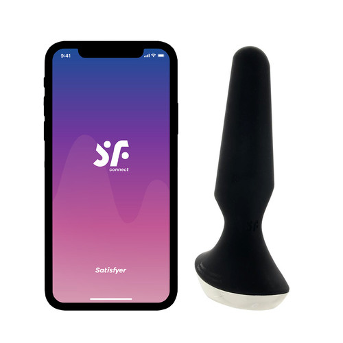 Buy the Plug-ilicious 2 12-function Bluetooth Remote App-Controlled Rechargeable Silicone Vibrating Anal Plug in Black & Chrome Buttplug Prostate Stimulator - EIS Satisfyer