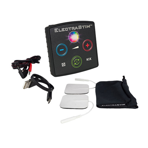 Buy the KIX EM40 1 Channel Rechargeable Introductory Electro Stimulator ElectroSex ElectroStimulator Kit with leads & E-Stim Pads - Cyrex Ltd ElectraStim