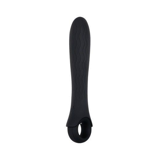 Buy the Gender X Powerhouse 12-function Rechargeable Silicone Vibrator with Finger Ring in Black - Evolved Novelties