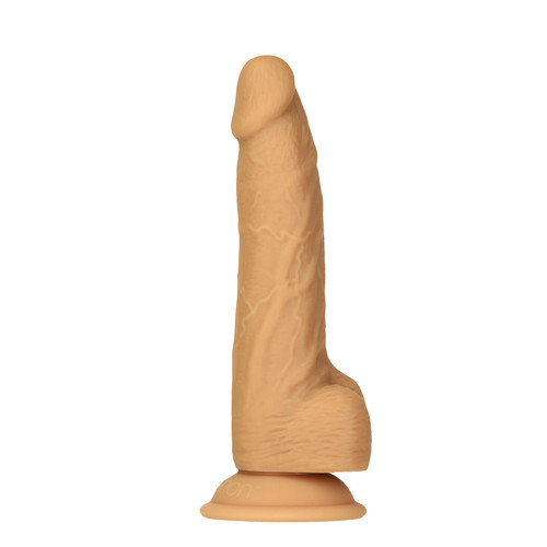 Buy the Naked Addiction 8 inch Realistic Dual Density Incredifeel Silicone Dildo with Suction Cup in Caramel Tan Flesh Strap-On Harness - BMS Enterprises