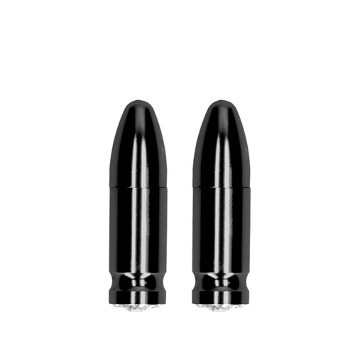 Buy the Ouch! Collection Diamond Tipped Bullet Shaped Magnetic Nipple Clamps 1-Pair in Black Anodized Aluminum - Shots Toys America