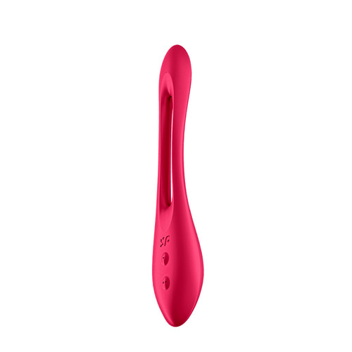 Buy the Elastic Joy 20-function Rechargeable Silicone Dual Ended Flexible Vibrator in Red double Motor Partner Couples - EIS Satisfyer