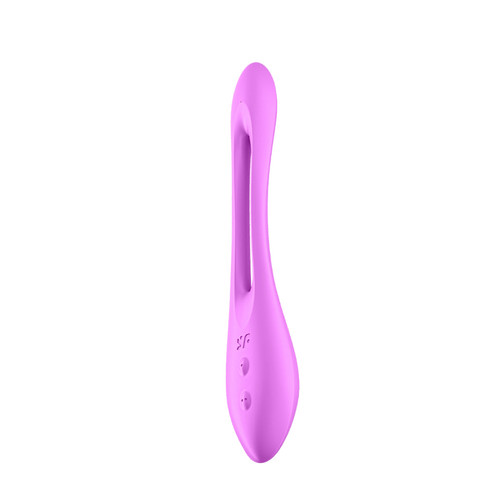 Buy the Elastic Joy 20-function Rechargeable Silicone Dual Ended Flexible Vibrator in Violet Purple double Motor Partner Couples - EIS Satisfyer