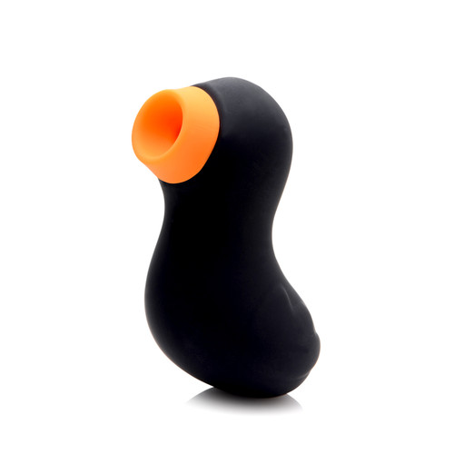Buy the Shegasm Sucky Ducky 7-function Rechargeable Silicone Clitoral Suction Vibrator in Black & Orange - XR Brands Inmi