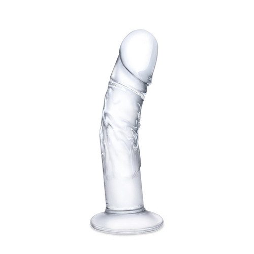 Buy the Realistic 7 inch Curved Veiny Clear Borosilicate Glass Dildo - Electric Eel Lingerie