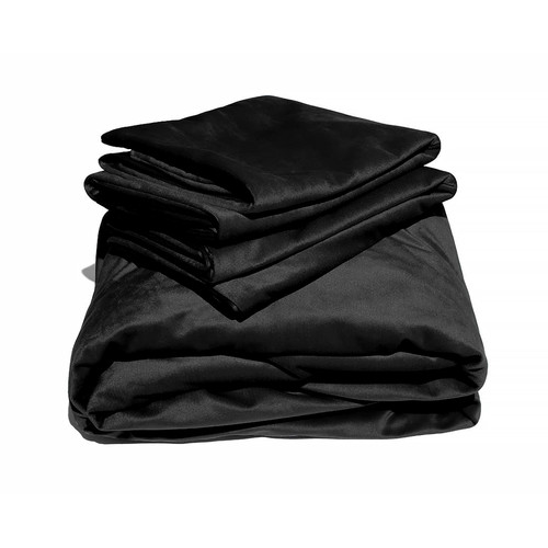 Buy the Liquid Velvet Queen Size Sheet & Pillow Covers in Black - OneUp Innovations Liberator