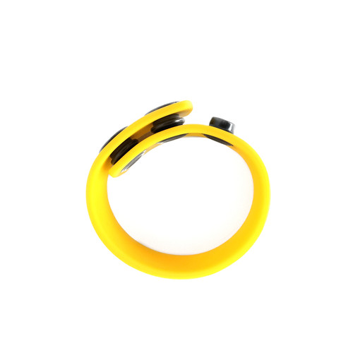 Buy The Boneyard Toys Silicone Cock Strap 3-Snap Ring Cockring Erection Enhancer in Yellow - Channel 1 Releasing Rascal Boneyard Toys