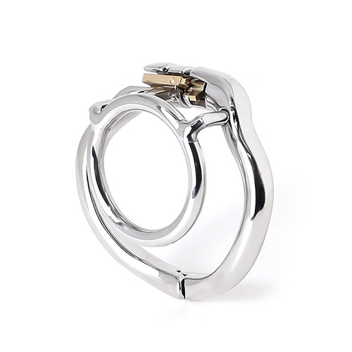 Buy the Locking Stainless Steel Hinged Cock Ring Chastity Training Cage - Oxy Shop