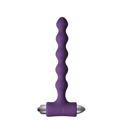 Buy the Petite Sensations Pearls 7-function Vibrating Silicone Anal Beads in Purple & Silver - Rocks Off Limited UK