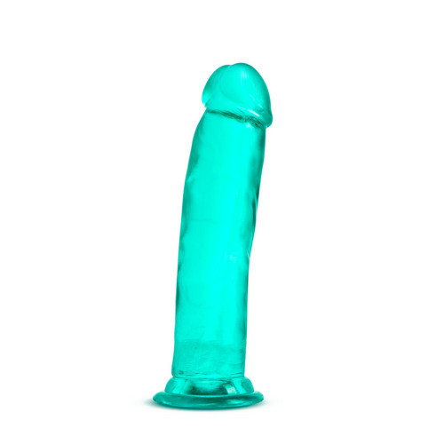 Buy the B Yours Plus Thrill n Drill 9.5 inch Realistic Dildo with Suction Cup in Translucent Teal Blue - Blush Novelties