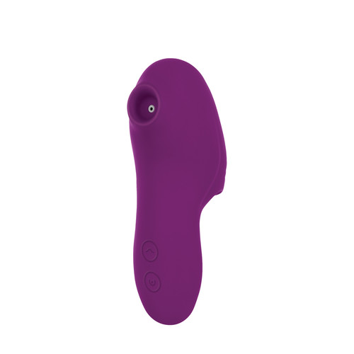 Buy the Sucker for You 13-function Rechargeable Finger-mounted Silicone Suction Vibrator in Plum & Chrome - Evolved Novelties