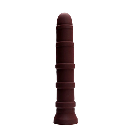 Buy the Harness ready XL Cisco Firm Ringed Silicone Dildo in Garnet Red - Tantus Inc