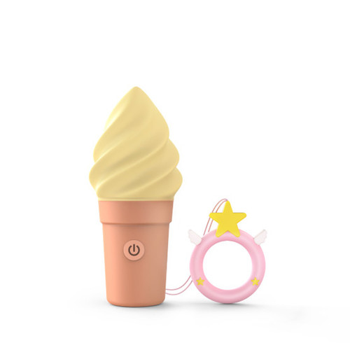 Buy the Cand'Ice 10-function Rechargeable Ice Cream Cone-shaped Silicone Vibrator Vanilla Pop - Lovely Planet Love to Love