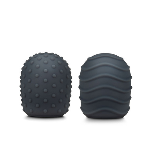 Buy the Le Wand Massager Accessory Silicone Textured Head Covers 2-Pack Droplet Spiral in Graphite Grey - COTR, inc B-vibe
