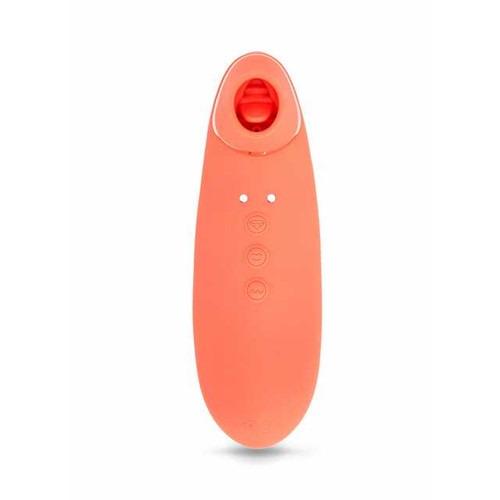 Buy the Trinitii 3-in-1 26-Function Rechargeable Flickering Tongue Vibrator with Suction in Coral Pink & Rose Gold - Novel Creations NU Sensuelle