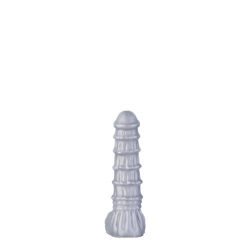 Buy the Silver Mr Ripley Ribbed Liquid Silicone Dildo with Balls in Medium - 665 Sport Fucker