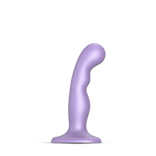 Buy the Strap-On-Me Hybrid Collection Small P&G Spot Silicone Dildo Plug with Suction Cup in Metallic Lilac Purple - Lovely Planet