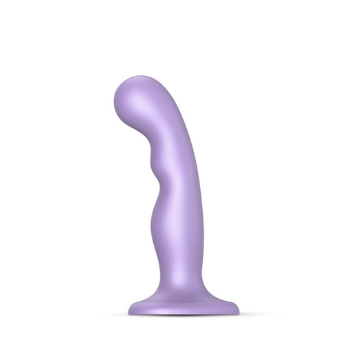 Buy the Strap-On-Me Hybrid Collection Medium P&G Spot Silicone Dildo Plug with Suction Cup in Metallic Lilac Purple - Lovely Planet