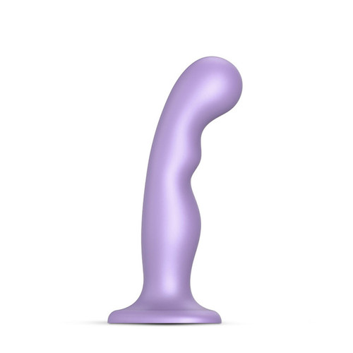 Buy the Strap-On-Me Hybrid Collection Large P&G Spot Silicone Dildo Plug with Suction Cup in Metallic Lilac Purple - Lovely Planet