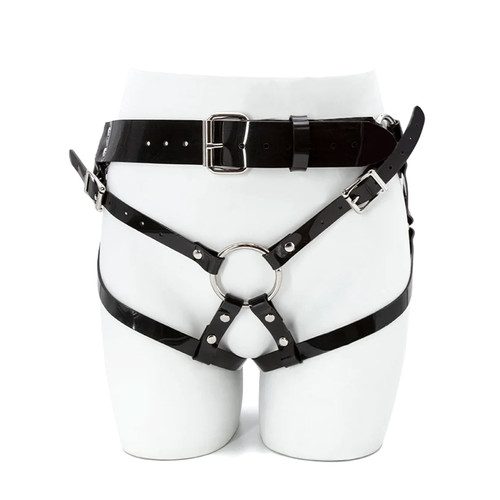 Buy The Black PVC Adjustable Strap-On Harness made in the USA - StockRoom 