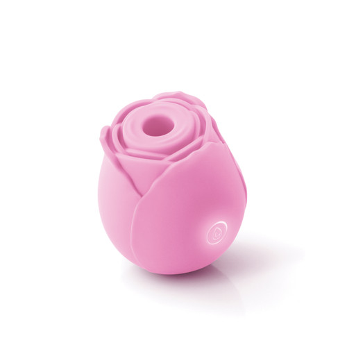 Buy The Rose 10-function Rechargeable Flower-shaped Silicone Suction Vibrator in Light Pink air pressure waves fluttering - NS Novelties